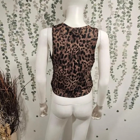 Koral Muscle Netz Crop Tank Top in Leopard Sz XS - Picture 9 of 12